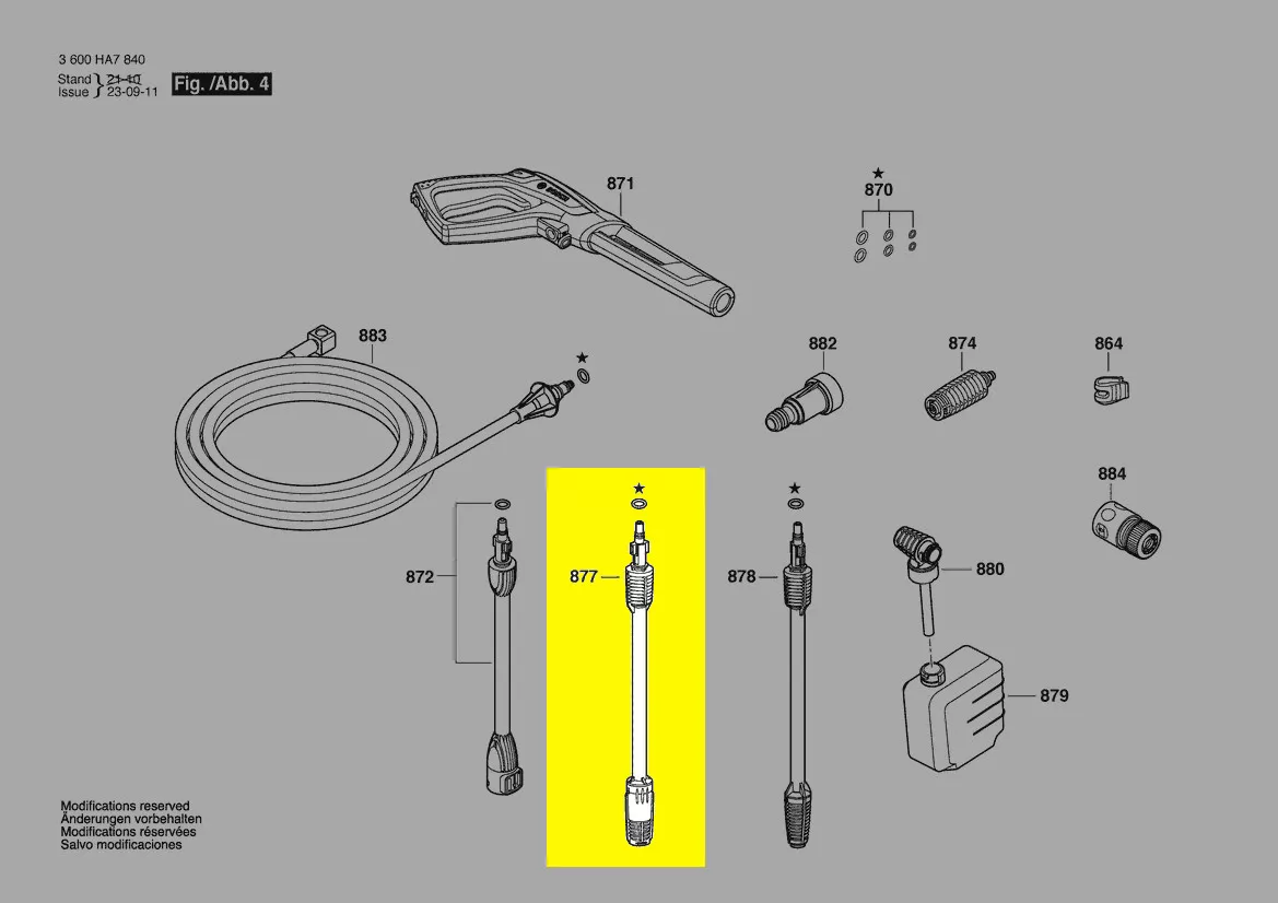 lance + buse jet éventail réglable réf. F 016 F05 498 Bosch